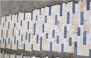 Mix Color Marble Glued Wall Panel 5 Lines Veneer