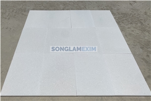 Premium Crystal White Marble Sandblasted Tiles