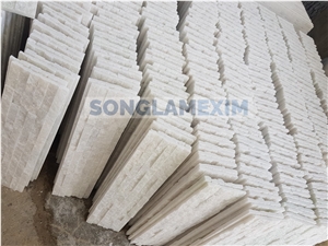 White Crystal Marble Panel 6 Lines Stone Veneer