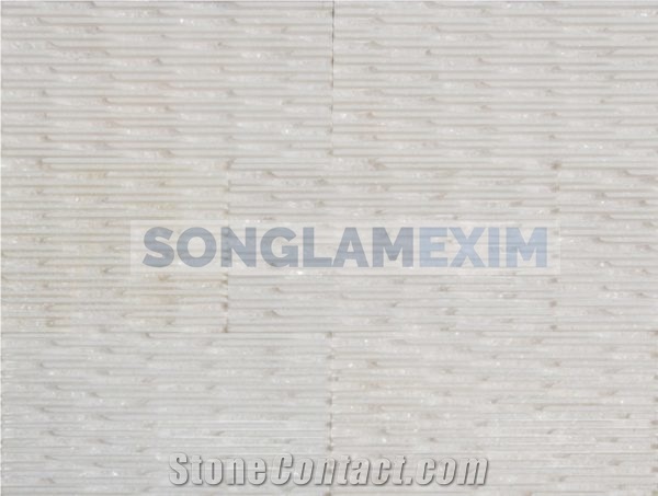White Marble Comb Chiseled Wall Panel