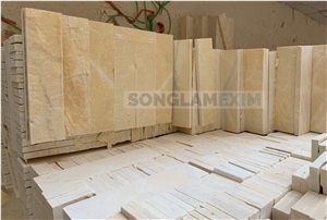 Yellow Marble Split Face Cladding Stone Yellow Marble Split Face Cladding Stone