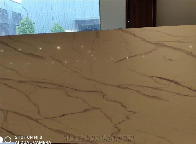 Beige Pattern Quartz Slabs