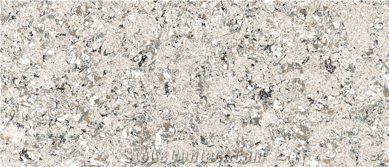 Brown Decorative Pattern Quartz Kitchen Countertop,
