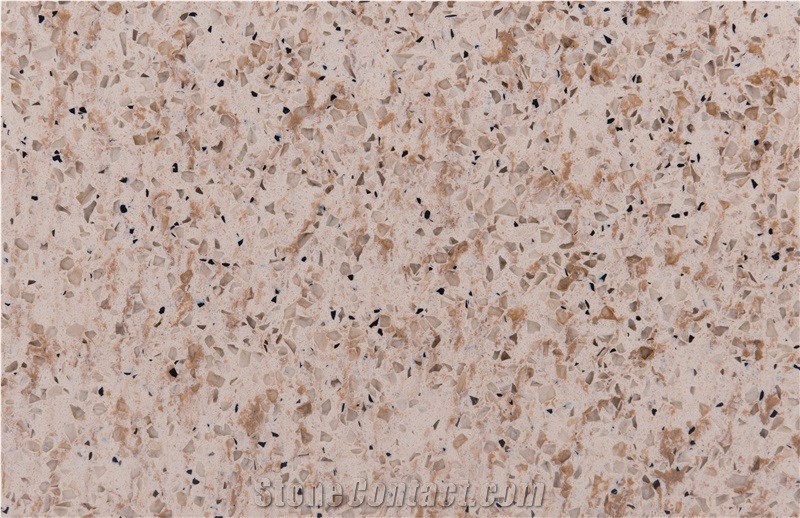 Brown Multi Color Quartz Kitchen Countertop