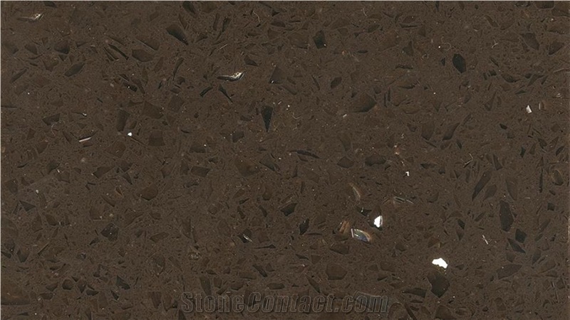 Brown Sparkle Quartz Stone Slabs