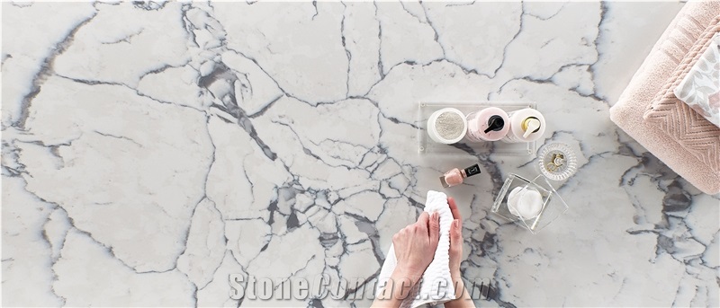 Carrara White Quartz Stone Slabs