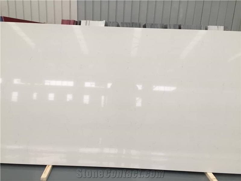 Clear White Pure Color Quartz Slabs