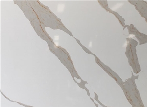 Gold Vein Calacatta Quartz Slabs