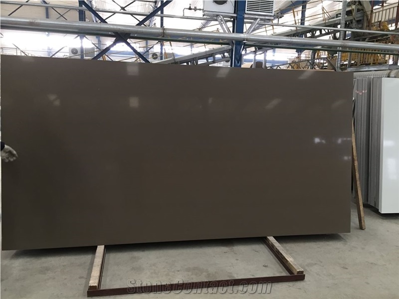 Grey Pure Solid Quartz Slab