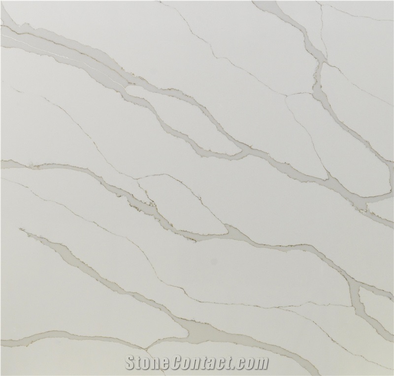 Ivory Calacatta Quartz Stone Slabs