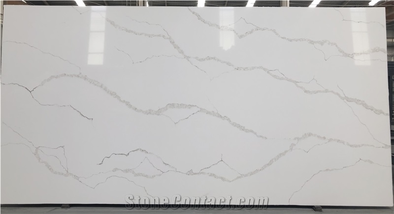 Milky Calacatta Laza Quartz Slabs