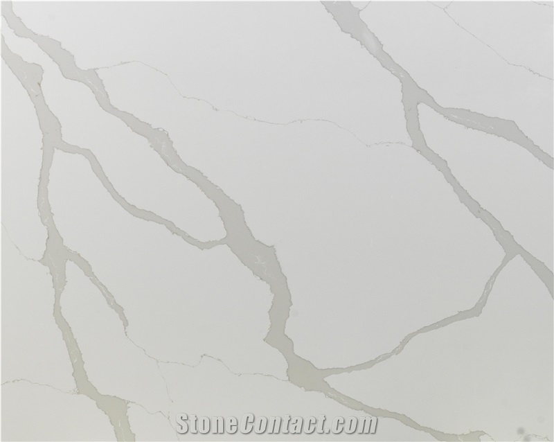 Milky White Calacatta Quartz Slabs