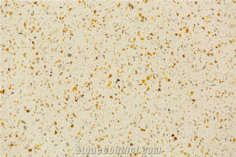 Monochrome Gold Particle Quartz Stone