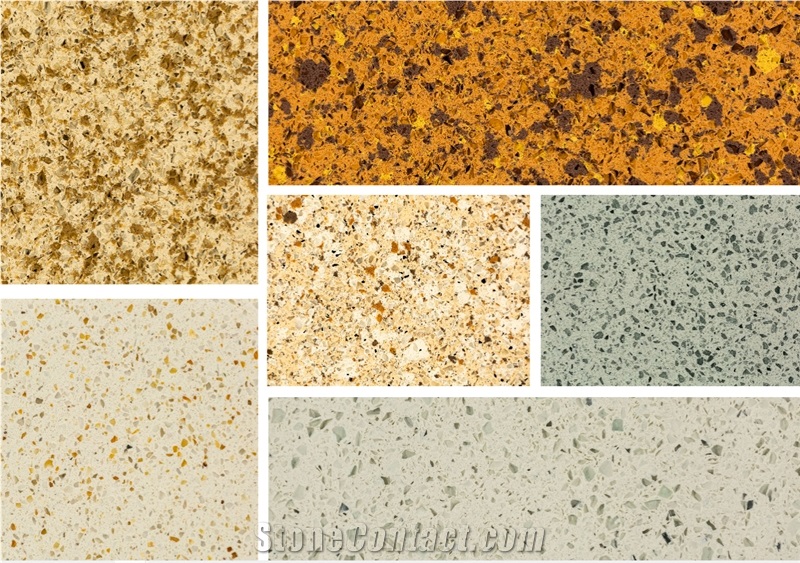 Multi Colour Quartz Stone Slabs