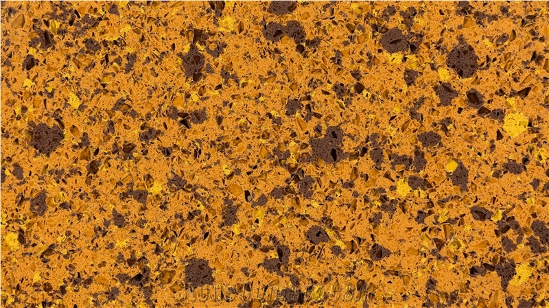 Orange Colour Quartz Slabs