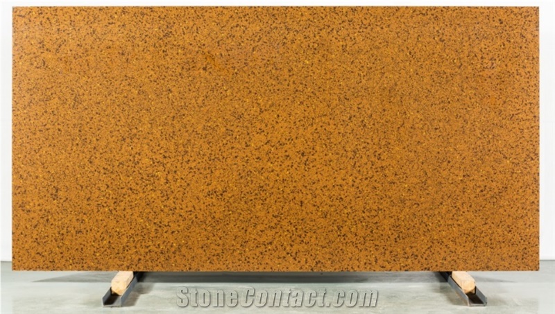 Orange Colour Quartz Slabs