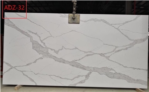 Polished Calacatta Trento Quartz Slabs