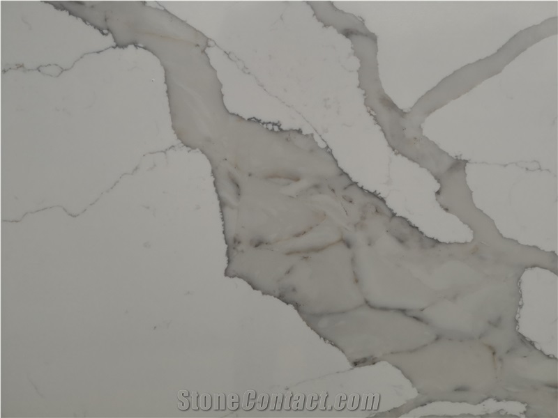 Polished Calacatta Trento Quartz Slabs
