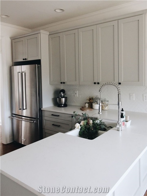 Pure White Colour Quartz Slabs