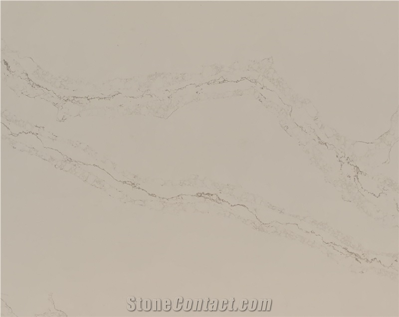 Semi White Calacatta Nova Quartz Slabs