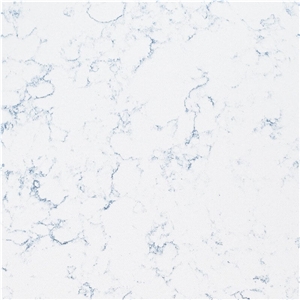 White Blue Carrara Quartz Stone Slab