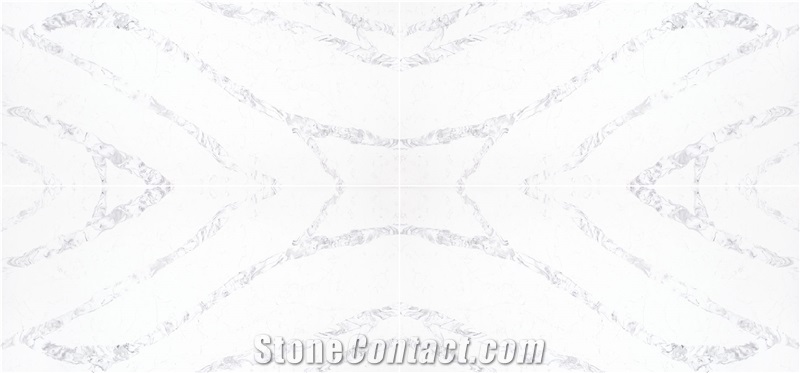 White Carrara Honed Quartz Stone Slab