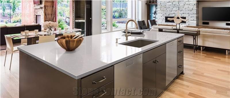 Zhong De Fossil Grey Matte Quartz Stone