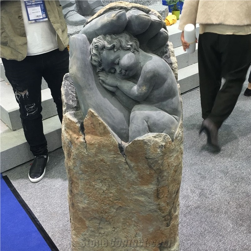 H100cm Landscaping Garden Stone Basalt Sculpture