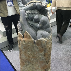 H100cm Landscaping Garden Stone Basalt Sculpture
