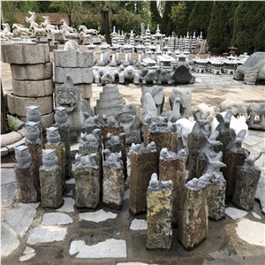 H100cm Landscaping Garden Stone Basalt Sculpture
