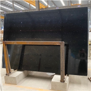 Black Crystal Engineered Marble Slabs for Vanity Top