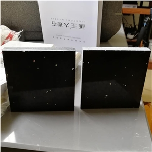 Black Crystal Engineered Marble Slabs for Vanity Top