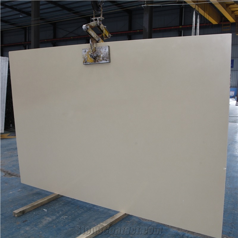 Pure Beige Engineered Marble Slab for Vanity Top