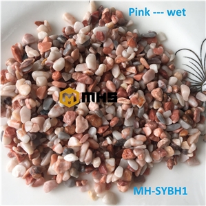 Pink Tumbled Pebble Stone for Garden Decor