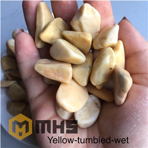 Yellow Tumbled Pebble Stone for Landscape Decor Yellow Tumbled Pebble Stone for Landscape Decor