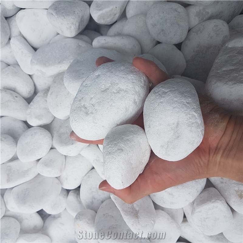 Tumbled Snow White Pebble Stone 40-60mm