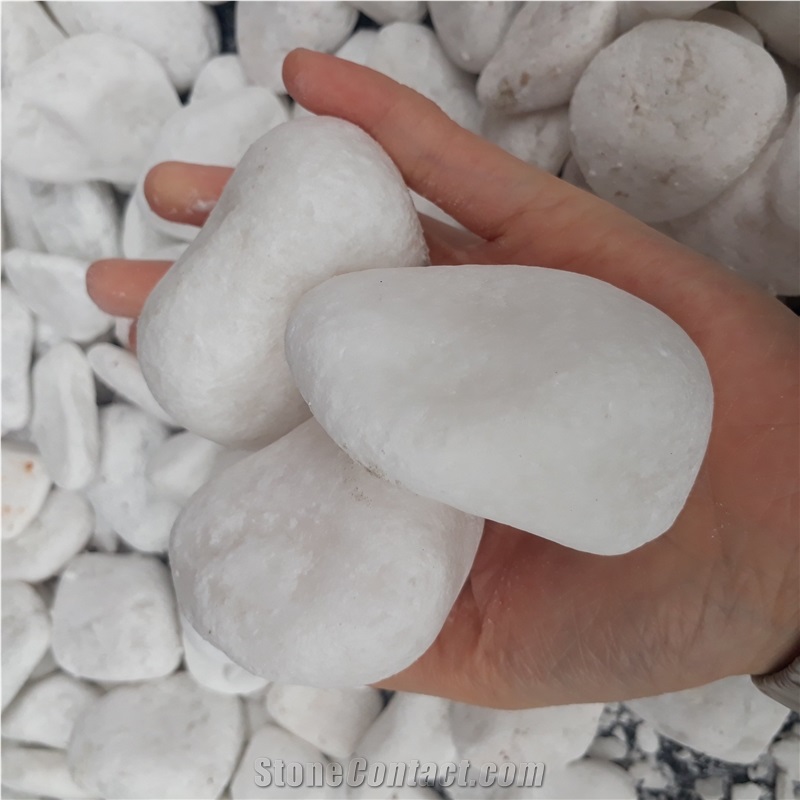 Tumbled Snow White Pebble Stone 40-60mm