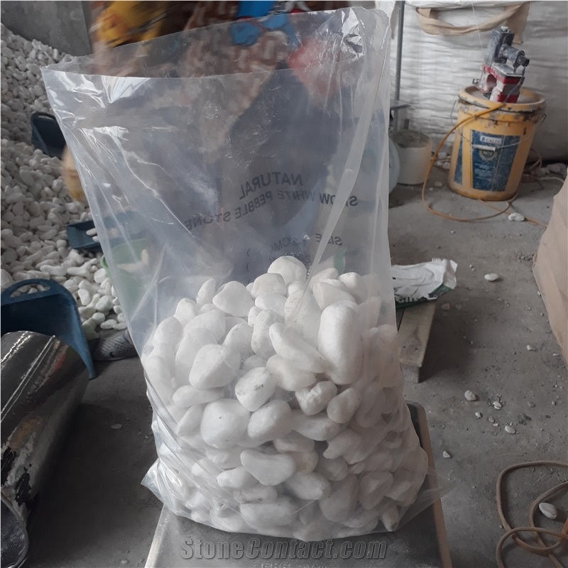 Tumbled Snow White Pebble Stone 40-60mm
