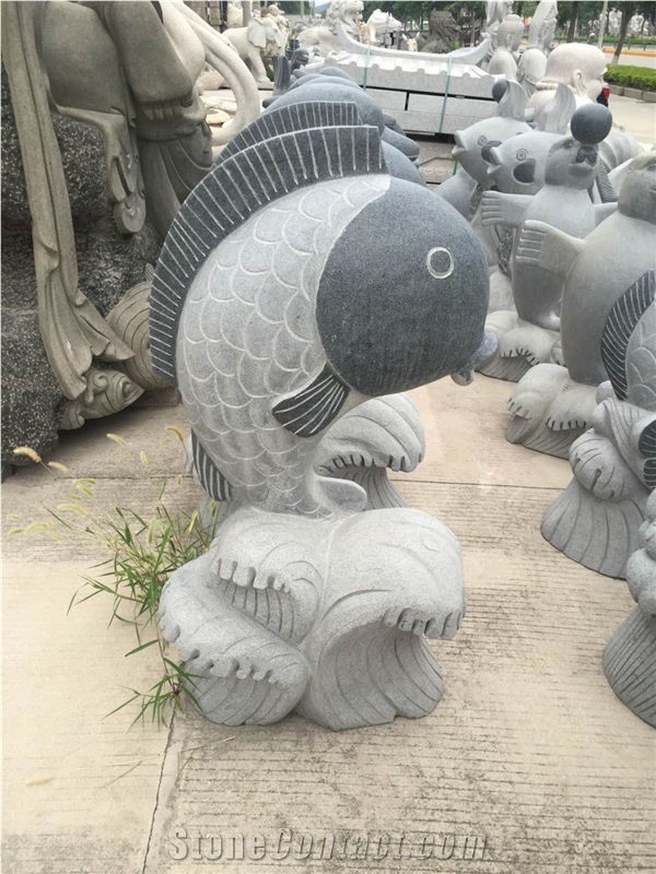 Archerfish Water Spray Stone Carving for Landscape