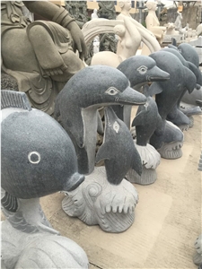 Archerfish Water Spray Stone Carving for Landscape