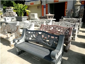 Courtyard Garden Natural Granite Stone Table Bench