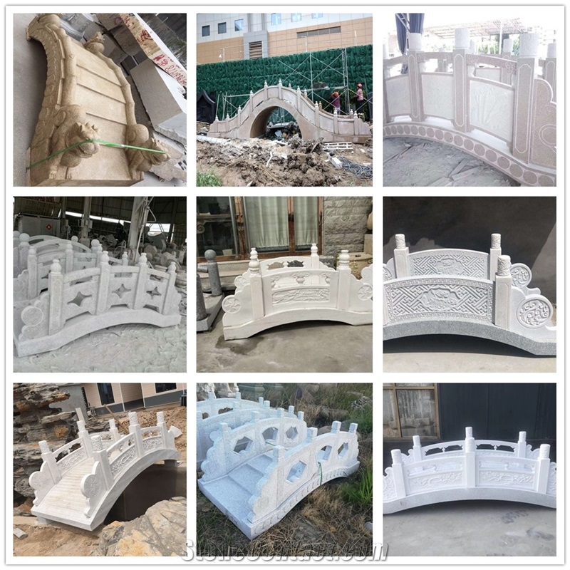 Customized Villa Stone Bridge with Railing Fence