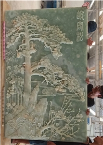 Embossed Courtyard Hotel Wall Relief Hanging Mural