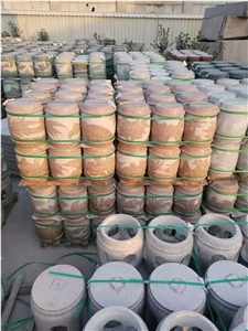 Outdoor Natural Stone Round Chair Landscaping Seat