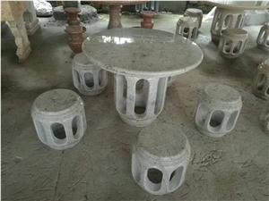 Outdoor Stone Table Courtyard Villa Round Bench