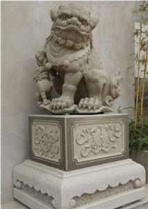 Outside Natural Guardian Lions Shishi Sculptures