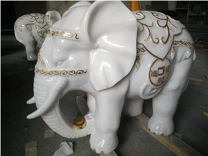 Pure White Jade Marble Small Animal Stone Carving