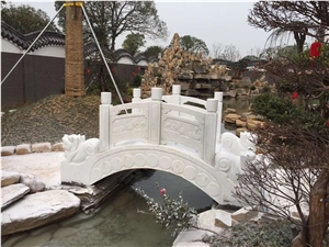 Pure White Marble Stone Carving River Bridge