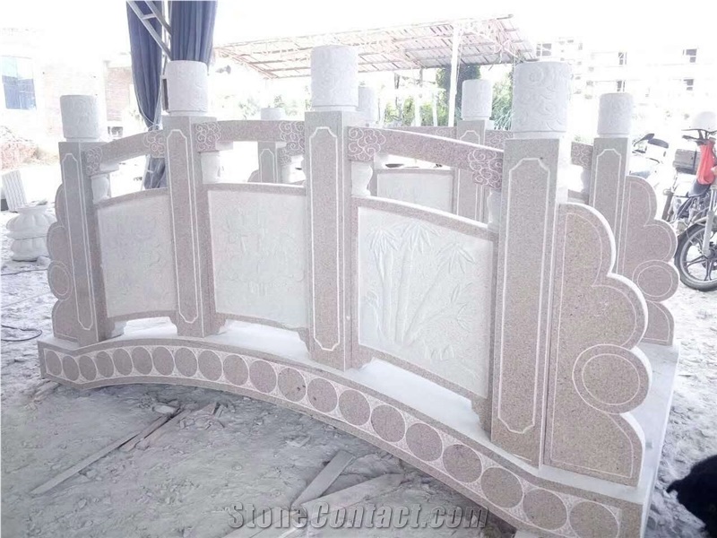 Red Granite Carving Bridge Fence Customization