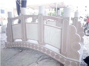 Red Granite Carving Bridge Fence Customization